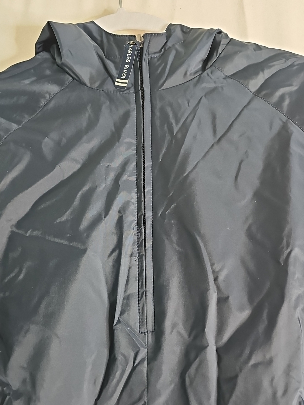 Charles River Apparel Navy Hooded Windbreaker Pullover - Picture 2 of 9